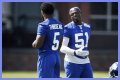 Longtime Giants defensive end who has cohosted the third hour of Good Morning America since July 2018: 2 wds.