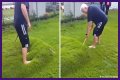 Man pops giant lawn bubble in his backyard and the footage immediately goes viral
