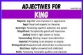 What words describe a king?